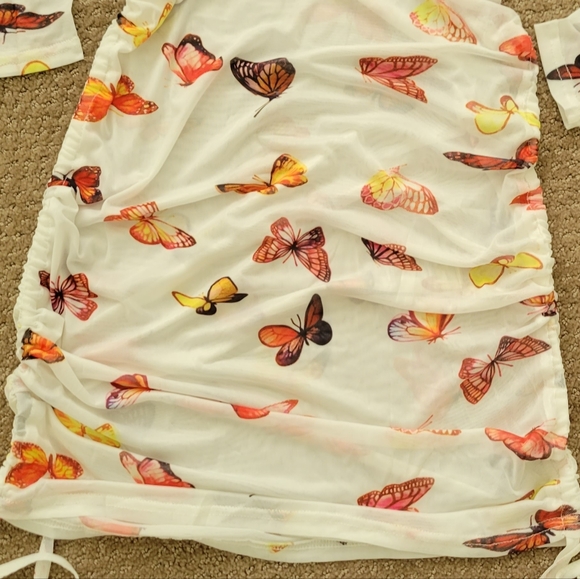 Women's Long Sleeves Printed Mesh Bodycon Dress, Clubwear - Picture 7 of 11